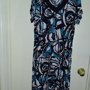 Chico's Travelers Black and Teal Top